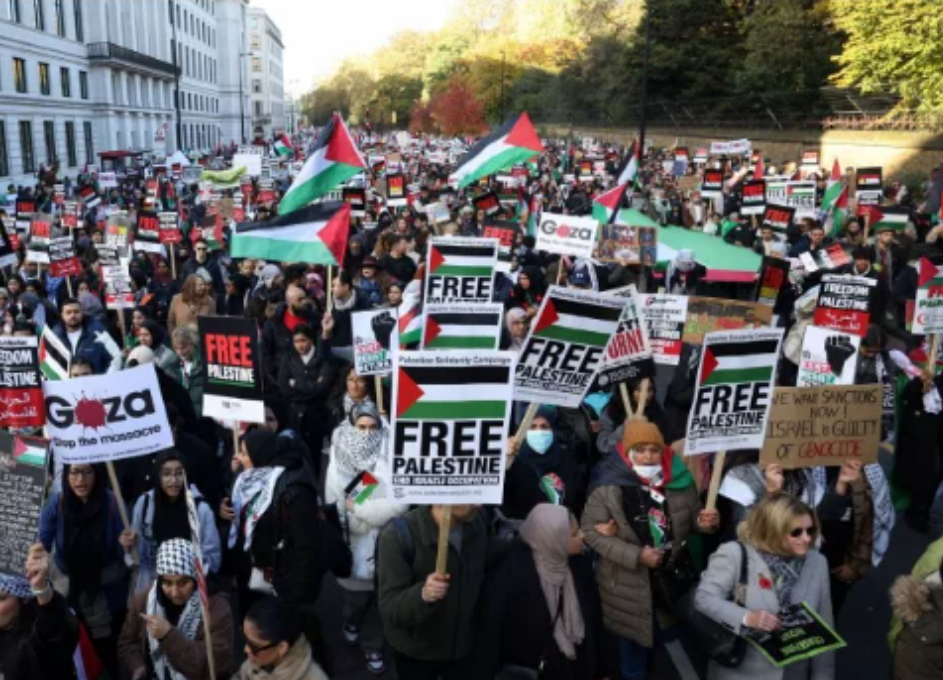 Más de 200,000 personas se manifiestan en Londres por un alto al fuego en Gaza