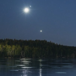 Esta noche Júpiter y la luna creciente en conjunción visible desde RD