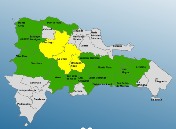 COE pone 16 provincias en alerta verde y 3 en amarillo por vaguada