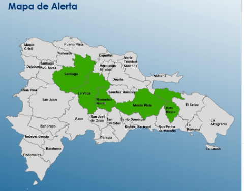 COE mantiene cinco provincias en alerta verde por onda tropical