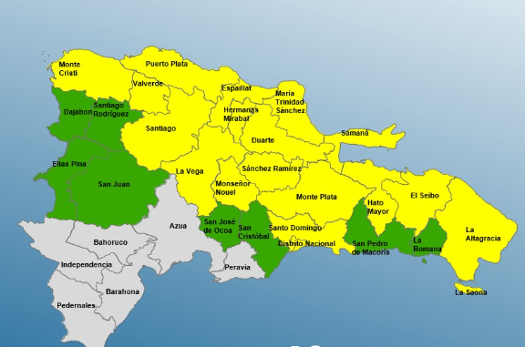 El COE eleva a 18 provincias en alerta amarilla por posibles crecidas de ríos y lluvias intensas