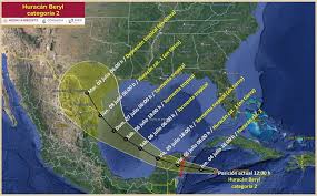 Huracán Beryl toca tierra en México