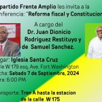 Frente Amplio ofrecerá conferencia sobre Reformas fiscal y constitucional en NY