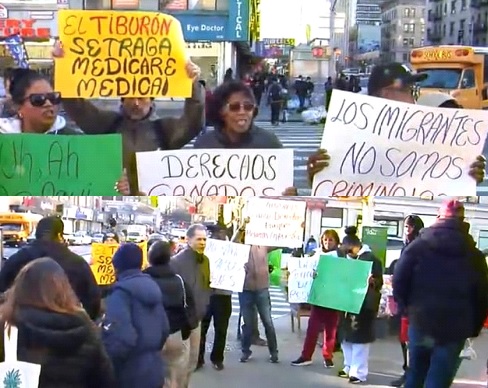 Dominicanos en Alto Manhattan protestan contra política migratoria gobierno Trump